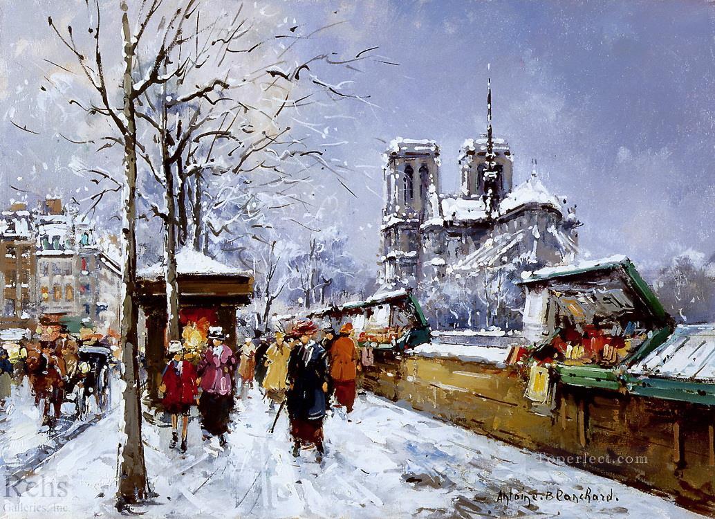 AB booksellers notre dame winter Paris Oil Paintings